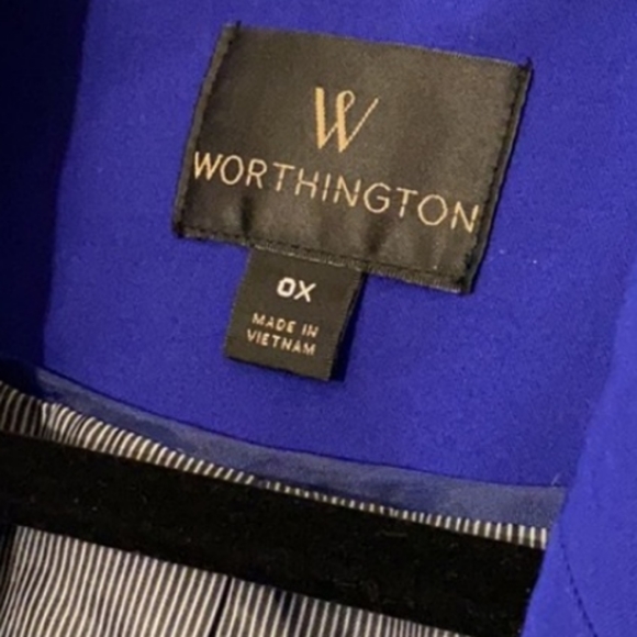 EUC WORTHINGTON Cobalt Blue Open Winter Work Blazer - Picture 4 of 5